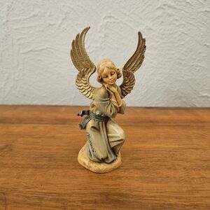 Fontanini Heirloom Nativity Collection Kneeling Angel Depose Italy 1993 Signed